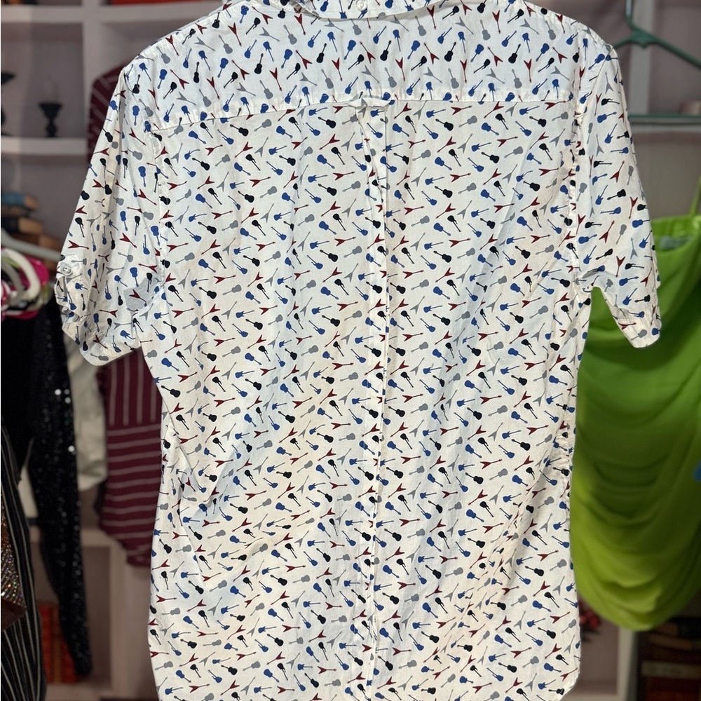 Ben Sherman White Shirt with Multicolor Pattern - Picture 4 of 8